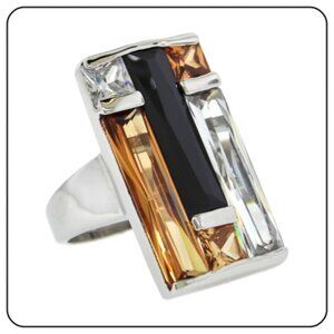 Beautiful Multi CZ’s Rectangular (Stained Glass) Ring